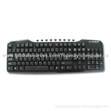 Computer Wired Keyboard with Play, Pause and Stop Multiple Media FunctionsNew